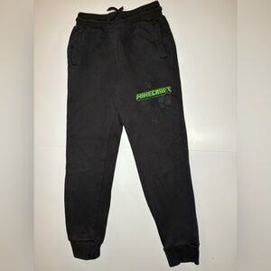 Minecraft Black Pants with Green Logo